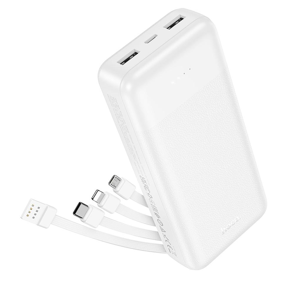 Power bank HOCO J163A, 20000 mAh, 10 W, 1 x Lightning - 1 x microUSB - 1 x USB-C - 2 x USB-A, bianca