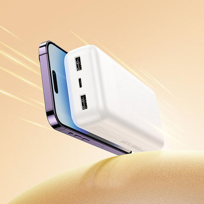 Power bank HOCO J163A, 20000 mAh, 10 W, 1 x Lightning - 1 x microUSB - 1 x USB-C - 2 x USB-A, bianca