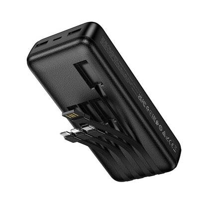 Power bank HOCO J163A, 20000 mAh, 10 W, 1 x Lightning - 1 x microUSB - 1 x USB-C - 2 x USB-A, nera