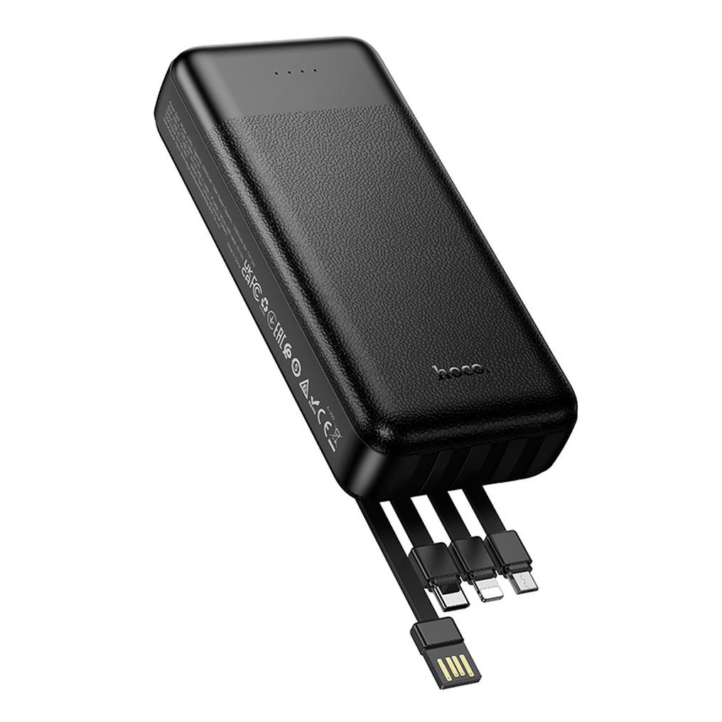 Power bank HOCO J163A, 20000 mAh, 10 W, 1 x Lightning - 1 x microUSB - 1 x USB-C - 2 x USB-A, nera