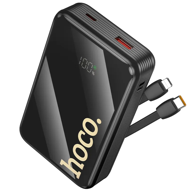Batteria Esterna HOCO Q37A, 20000mAh, 22.5W, QC + PD, 1 x Lightning - 1 x USB-A - 2 x USB-C, Nera