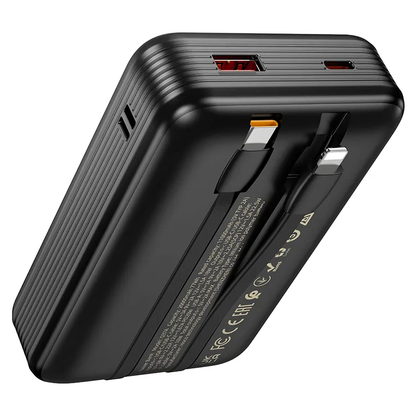 Batteria Esterna HOCO Q37A, 20000mAh, 22.5W, QC + PD, 1 x Lightning - 1 x USB-A - 2 x USB-C, Nera