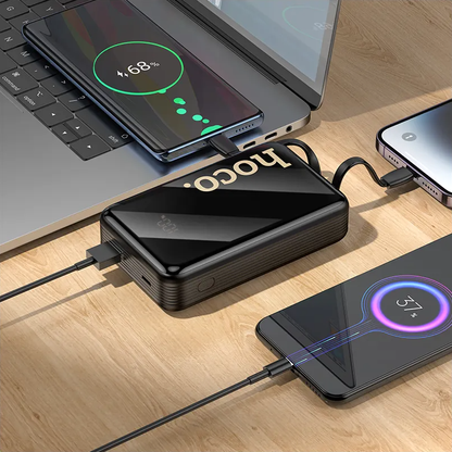 Batteria Esterna HOCO Q37A, 20000mAh, 22.5W, QC + PD, 1 x Lightning - 1 x USB-A - 2 x USB-C, Nera