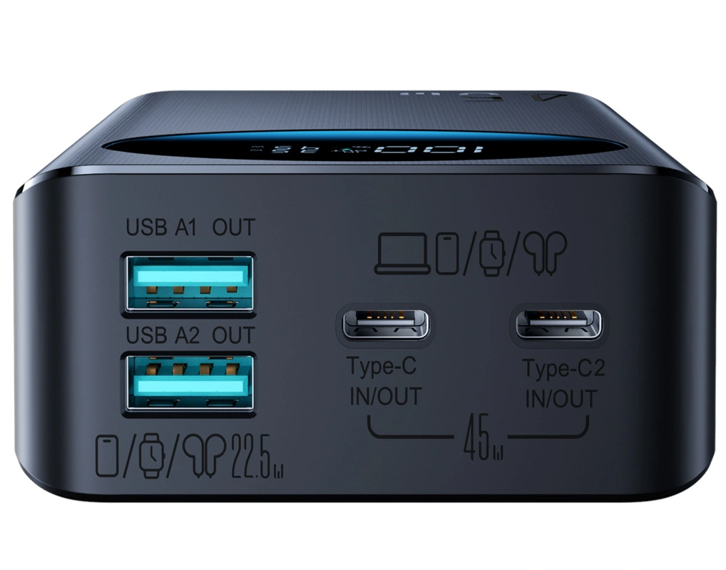 Batteria Esterna Joyroom JR-PBF02 Pro, 20000mAh, 45W, QC + PD, 2 x USB-A - 2 x USB-C, Nera