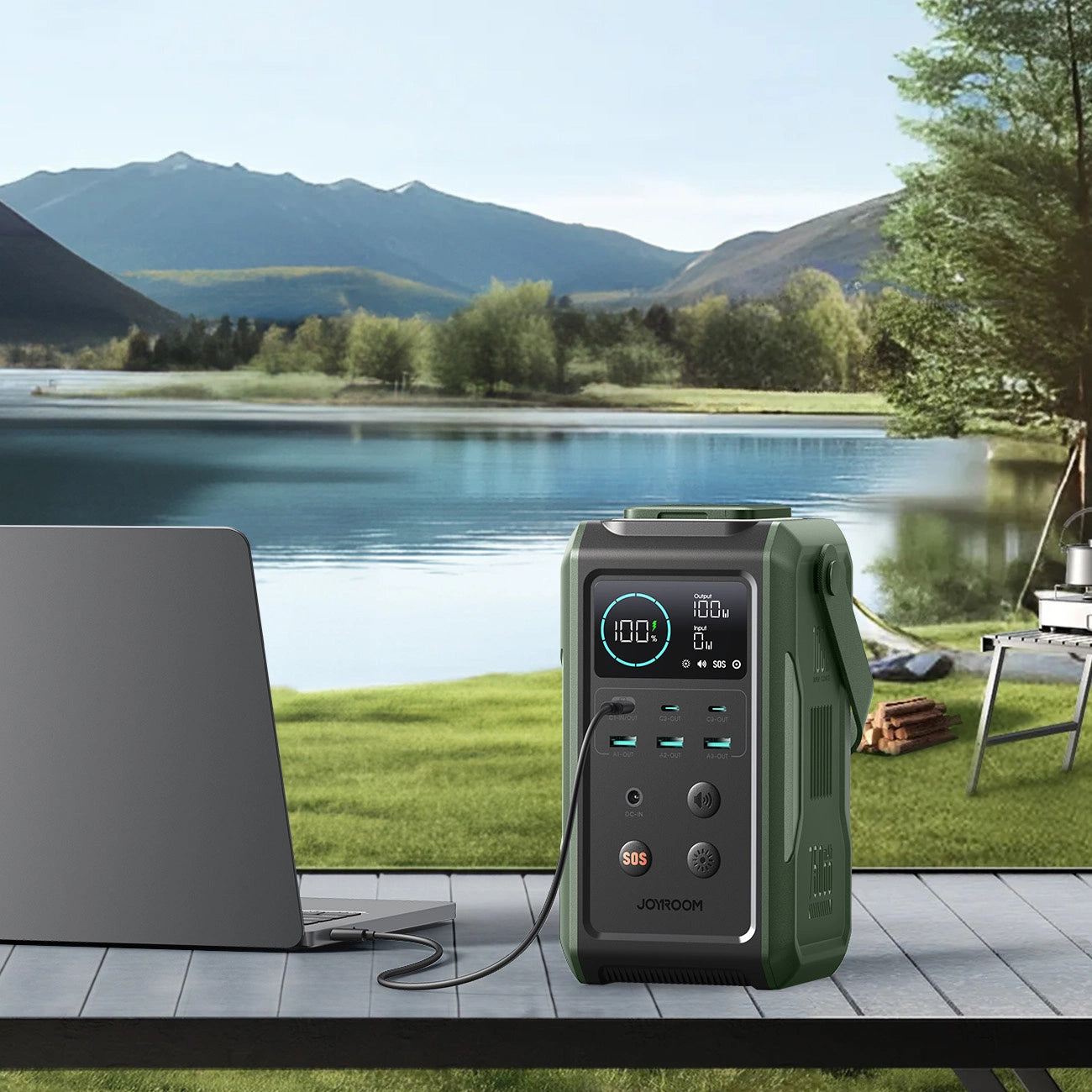 Batteria Esterna Joyroom JR-PBF10, 75000mAh, 100W, QC + PD, 3 x USB-A - 3 x USB-C, Verde
