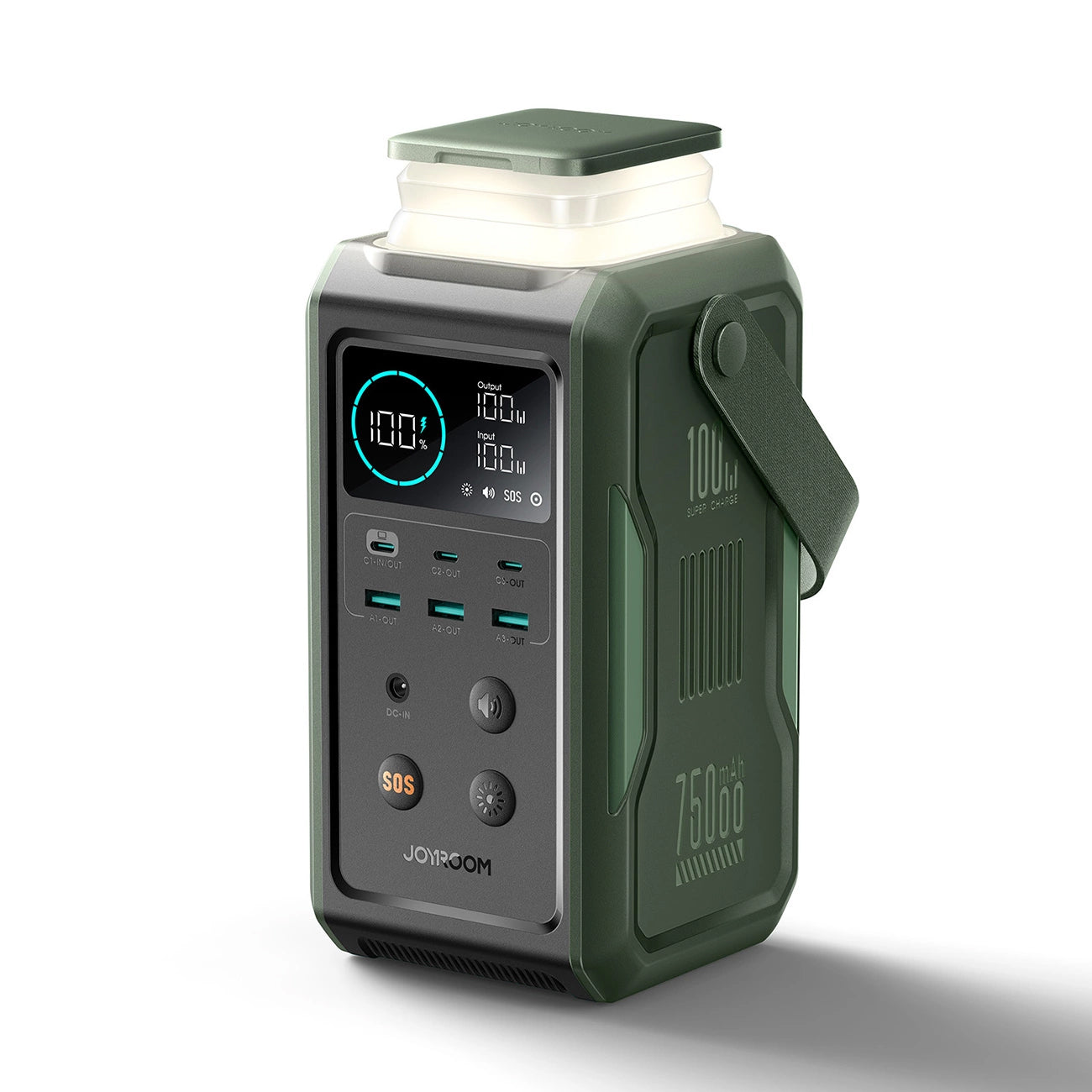 Batteria Esterna Joyroom JR-PBF10, 75000mAh, 100W, QC + PD, 3 x USB-A - 3 x USB-C, Verde