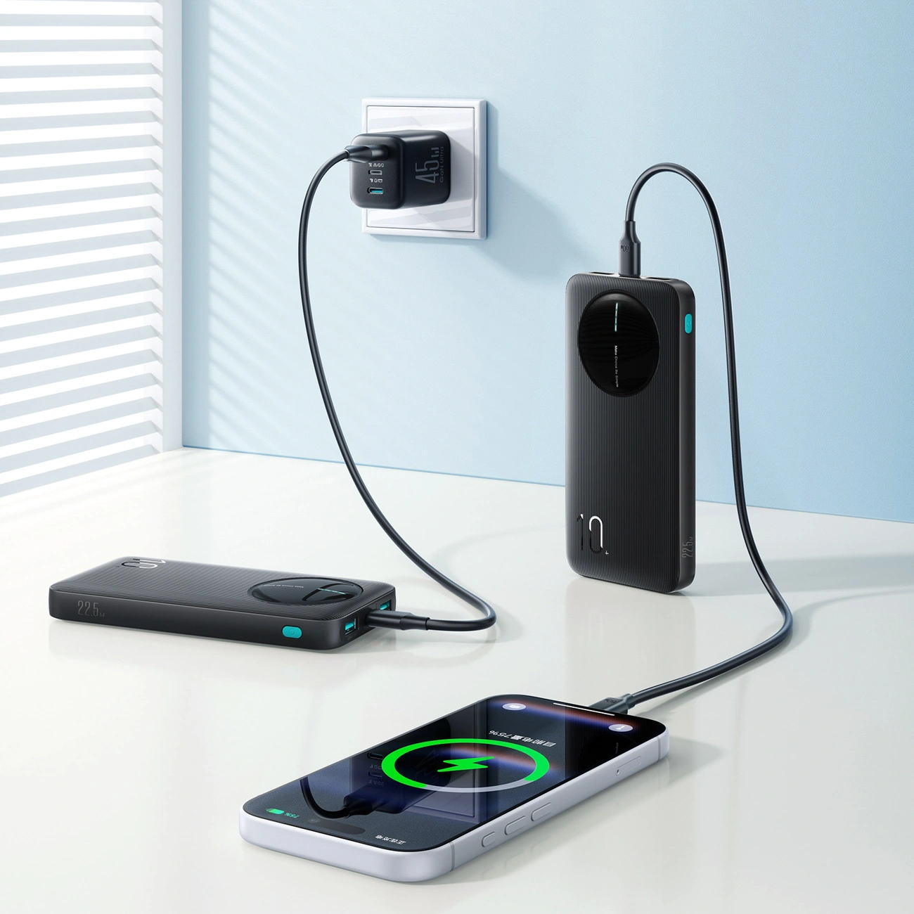 Batteria Esterna Joyroom JR-PBF12 Pro, 10000mAh, 22.5W, QC + PD, 1 x USB-C - 2 x USB-A, Nera