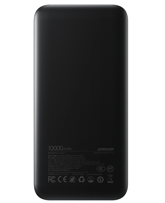 Batteria Esterna Joyroom JR-PBF12 Pro, 10000mAh, 22.5W, QC + PD, 1 x USB-C - 2 x USB-A, Nera