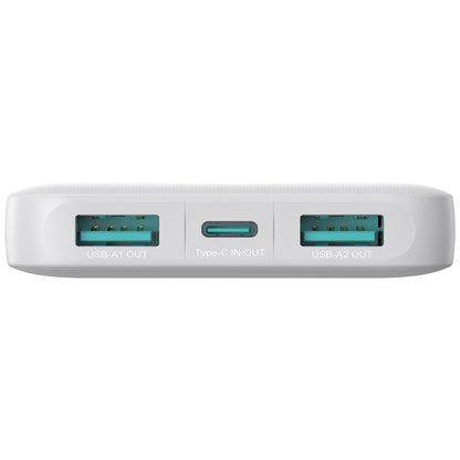 Batteria Esterna Joyroom JR-PBF12, 10000mAh, 12W, 1 x USB-C - 2 x USB-A, Bianca