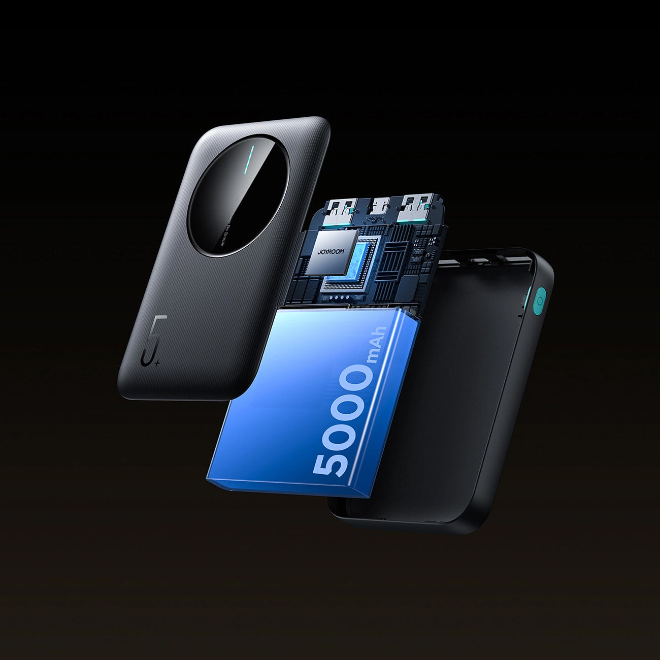 Batteria Esterna Joyroom JR-PBF13, 5000mAh, 12W, 1 x USB-C - 2 x USB-A, Nera