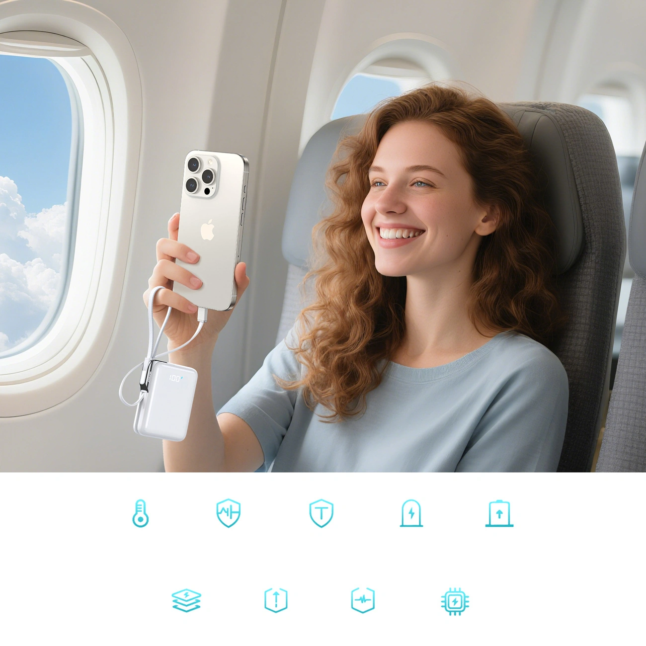 Batteria Esterna Joyroom JR-PBF27 Pro, 10000mAh, 30W, QC + PD, 1 x Lightning - 2 x USB-C, Bianca