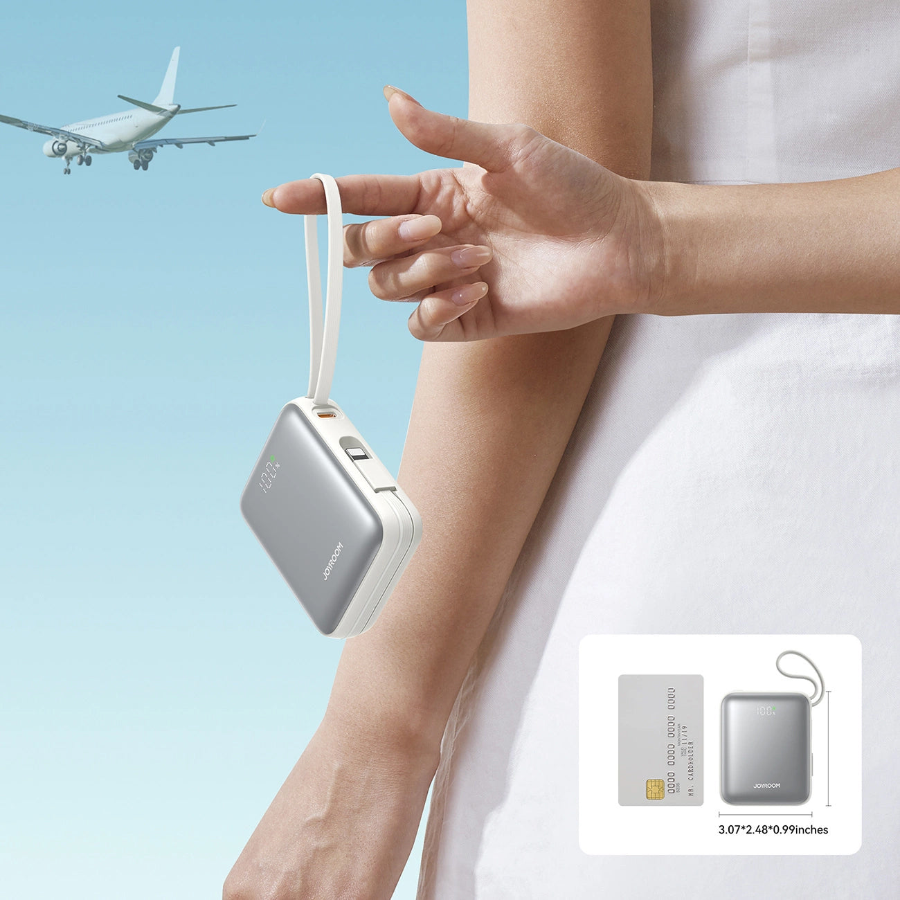 Batteria Esterna Joyroom JR-PBF27, 10000mAh, 22.5W, PD, 1 x Lightning - 2 x USB-C, Bianca