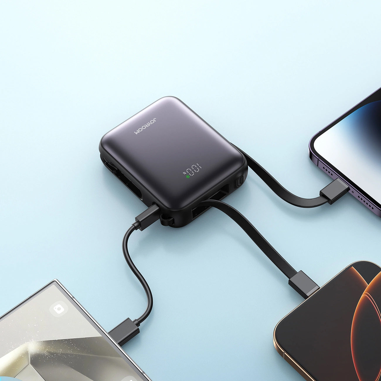 Batteria Esterna Joyroom JR-PBF27, 10000mAh, 22.5W, QC + PD, 1 x Lightning - 2 x USB-C, Nera