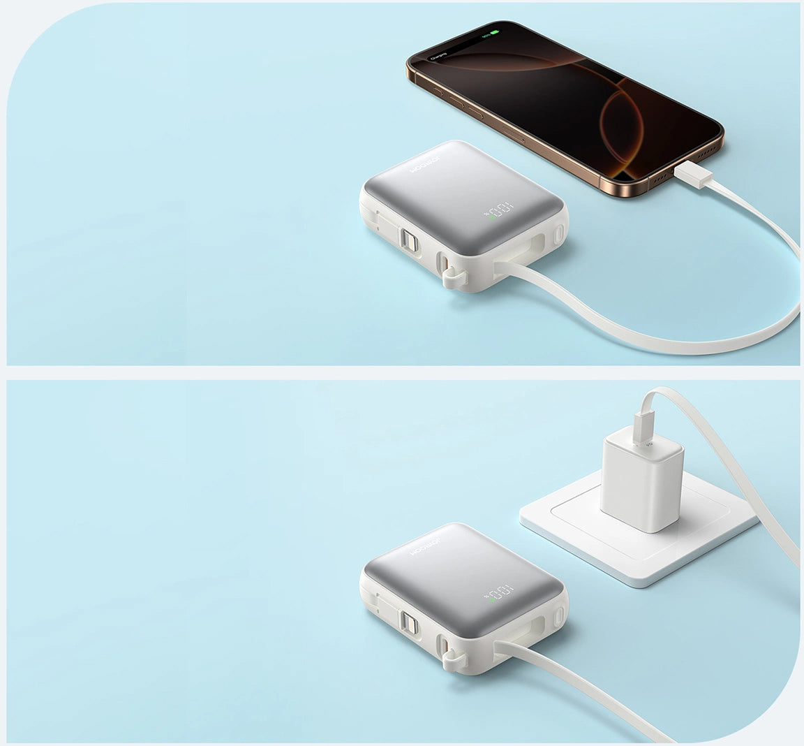Batteria Esterna Joyroom JR-PBF27, 10000mAh, 22.5W, PD, 1 x Lightning - 2 x USB-C, Bianca