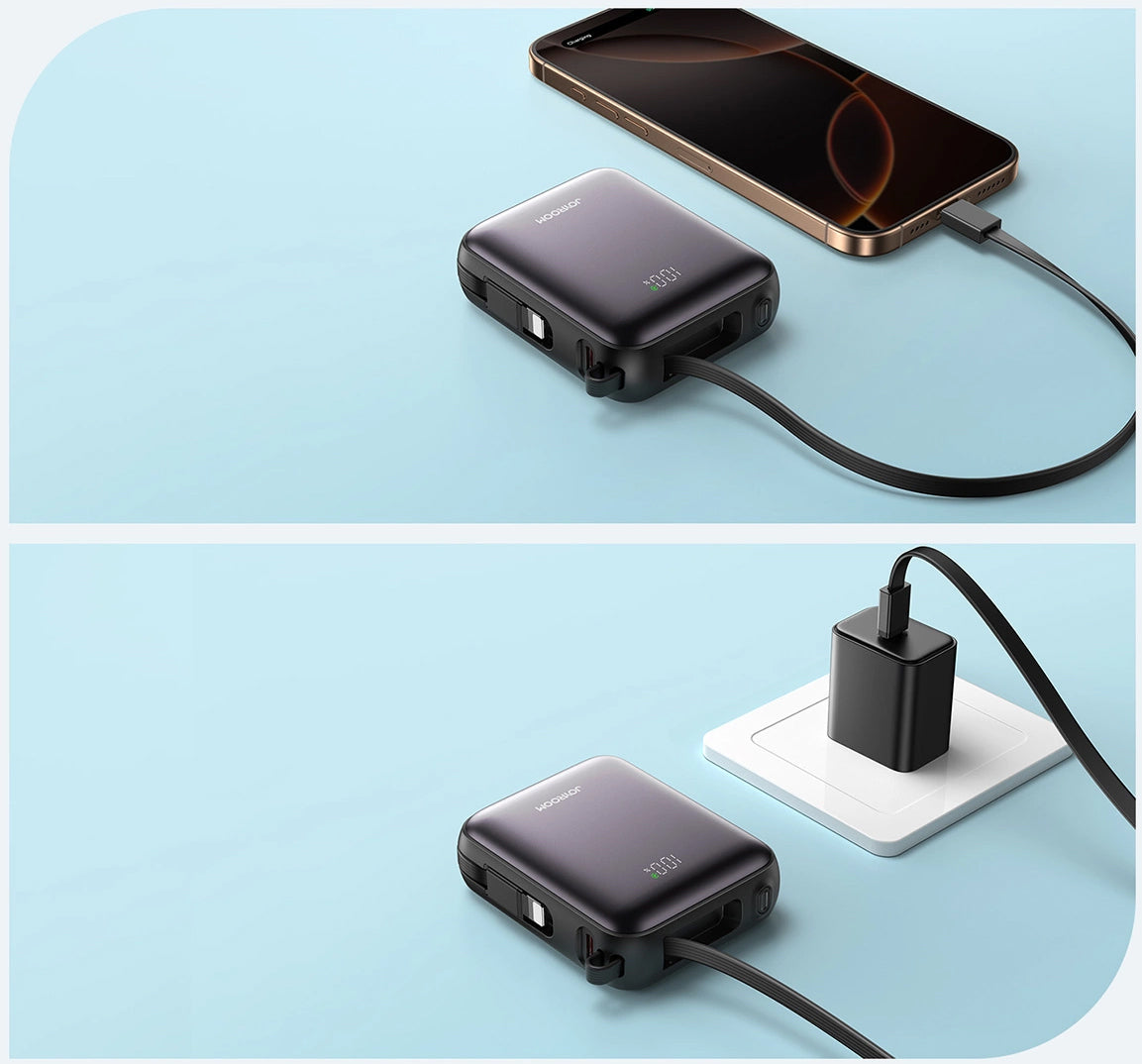 Batteria Esterna Joyroom JR-PBF27, 10000mAh, 22.5W, QC + PD, 1 x Lightning - 2 x USB-C, Nera