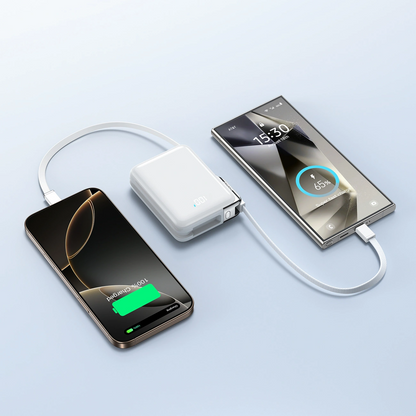 Batteria Esterna Joyroom JR-PBF27 Pro, 10000mAh, 30W, QC + PD, 1 x Lightning - 2 x USB-C, Bianca