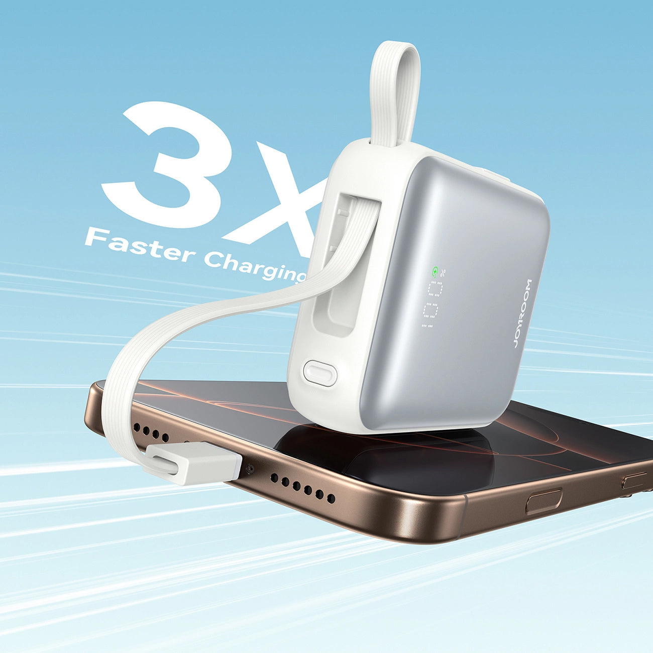 Batteria Esterna Joyroom JR-PBF27, 10000mAh, 22.5W, PD, 1 x Lightning - 2 x USB-C, Bianca