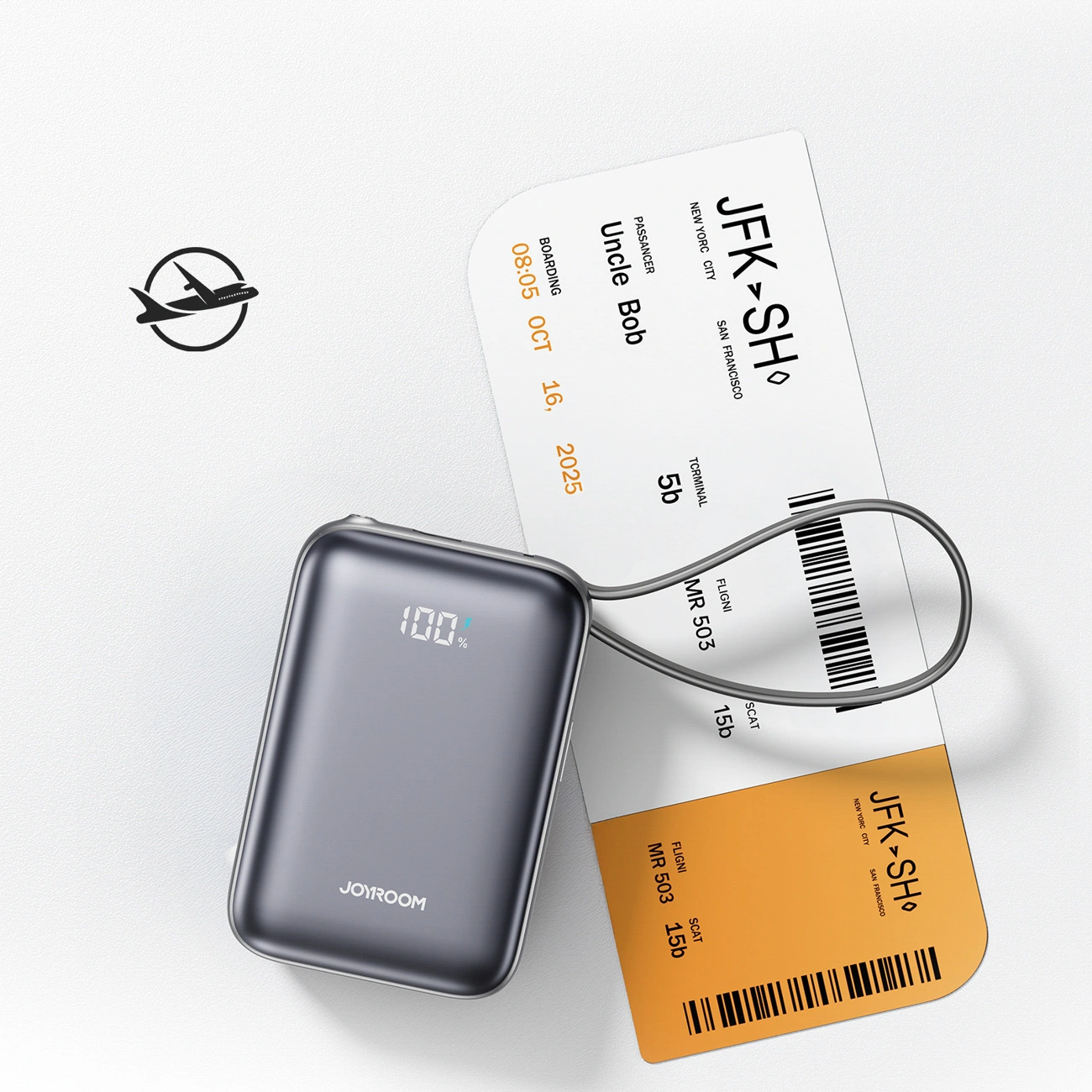 Batteria Esterna Joyroom JR-PBF29, 20000mAh, 22.5W, QC + PD, 1 x Lightning - 2 x USB-C, Nera