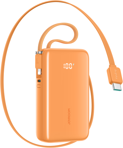 Batteria Esterna Joyroom JR-PR2L, 10000mAh, 35W, QC + PD, 1 x Lightning - 2 x USB-C, Arancione