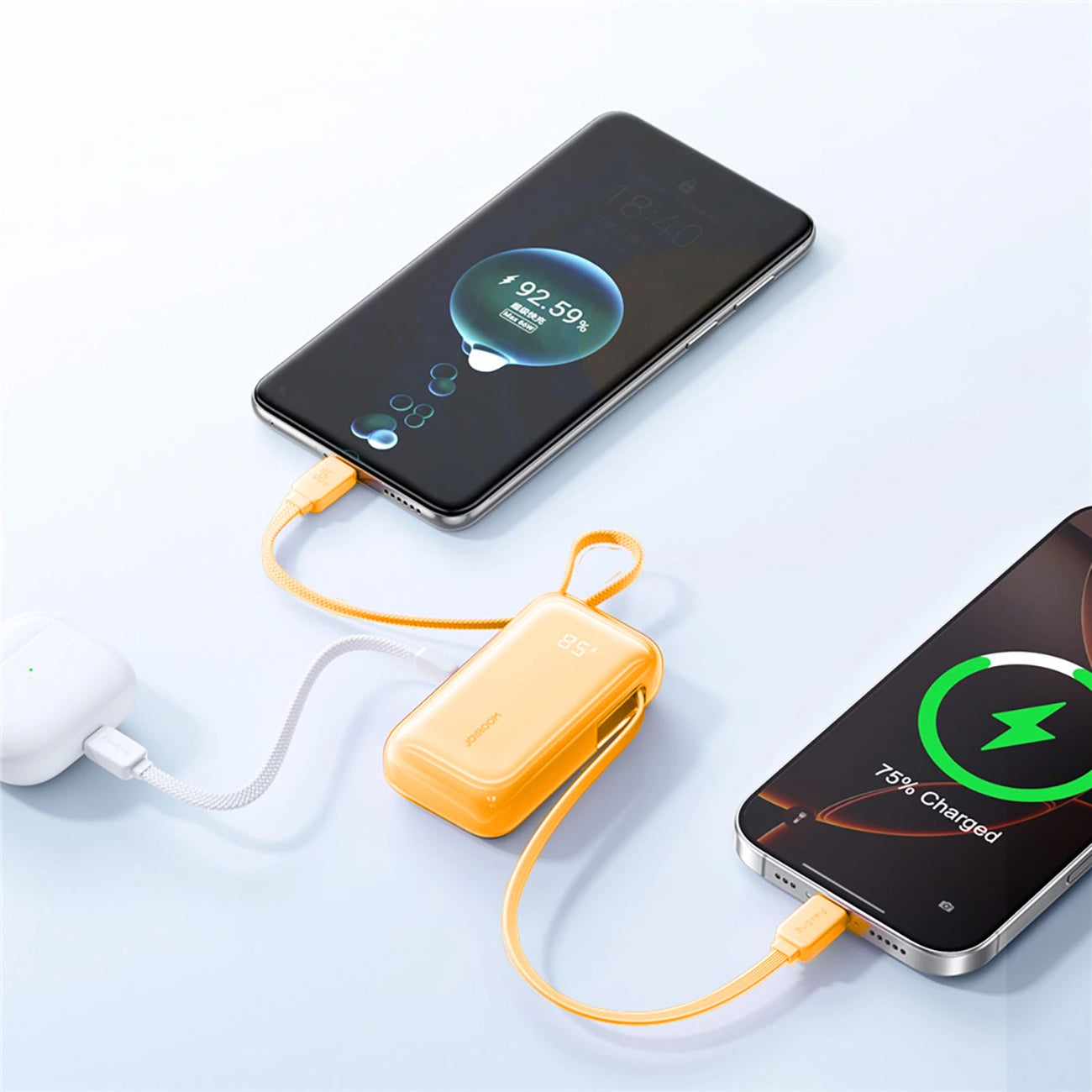 Batteria Esterna Joyroom JR-PR2L, 10000mAh, 35W, QC + PD, 1 x Lightning - 2 x USB-C, Arancione