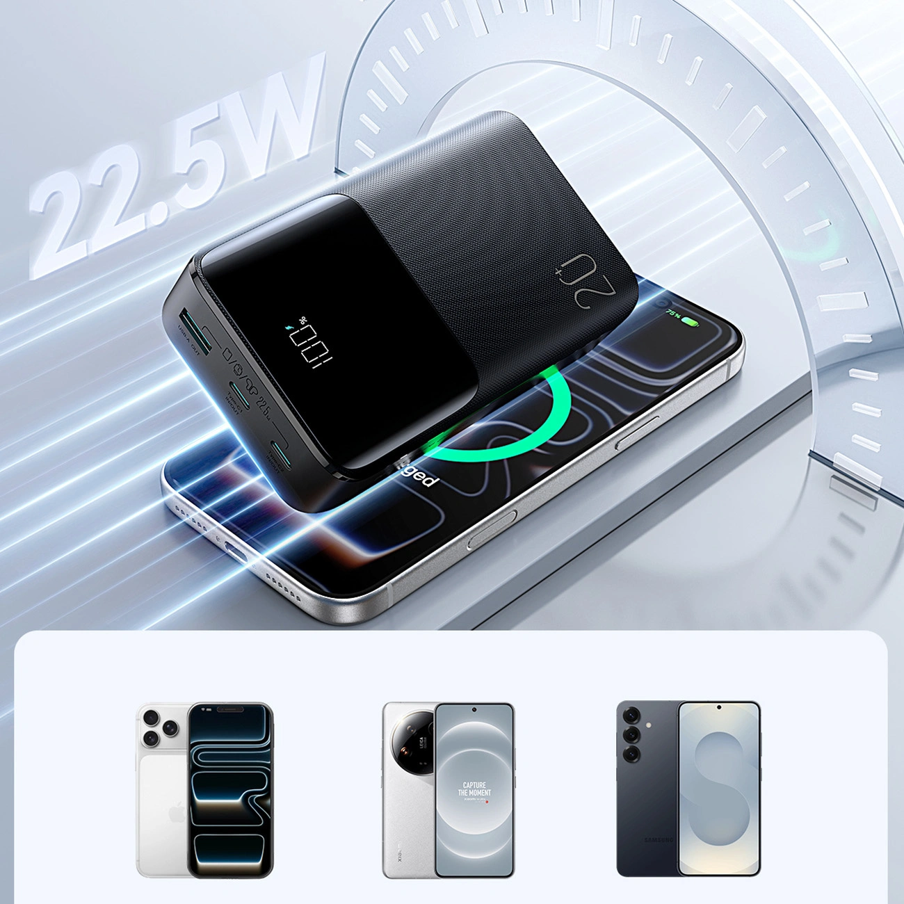 Batteria Esterna Joyroom JR-QP192, 20000mAh, 22.5W, QC + PD, 1 x USB-A - 2 x USB-C, Nera