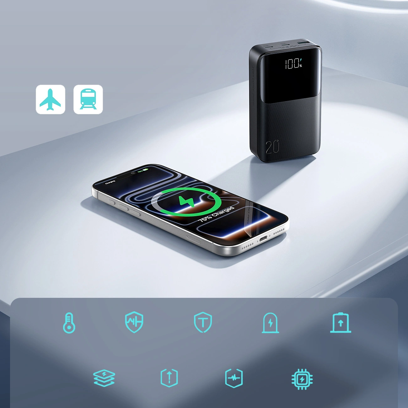 Batteria Esterna Joyroom JR-QP192, 20000mAh, 22.5W, QC + PD, 1 x USB-A - 2 x USB-C, Nera