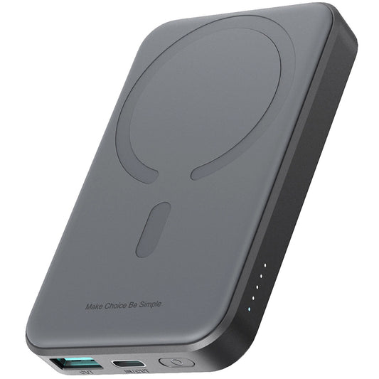 Joyroom JR-W020 Batteria esterna MagSafe, 5000mAh, 20W, QC + PD + FQI, 1 x QI - 1 x USB-A - 1 x USB-C, Nero 