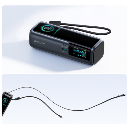 Batteria esterna Joyroom PODIX PR70, 25000 mAh, 240 W, QC + PD, 1 x USB-A - 3 x USB-C, nera

