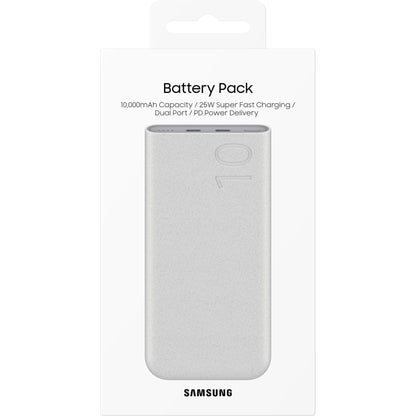 Batteria esterna Samsung, 10000mAh, 25W, PD, 2 x USB-C, Beige EB-P3400XUEGEU