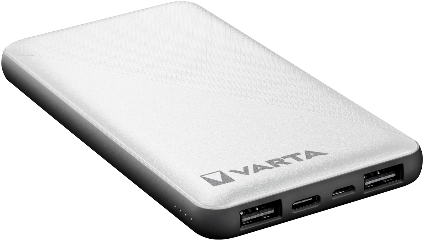 Batteria esterna Varta Energy, 10000mAh, 15W, 2 x USB-A - 1 x USB-C, bianco