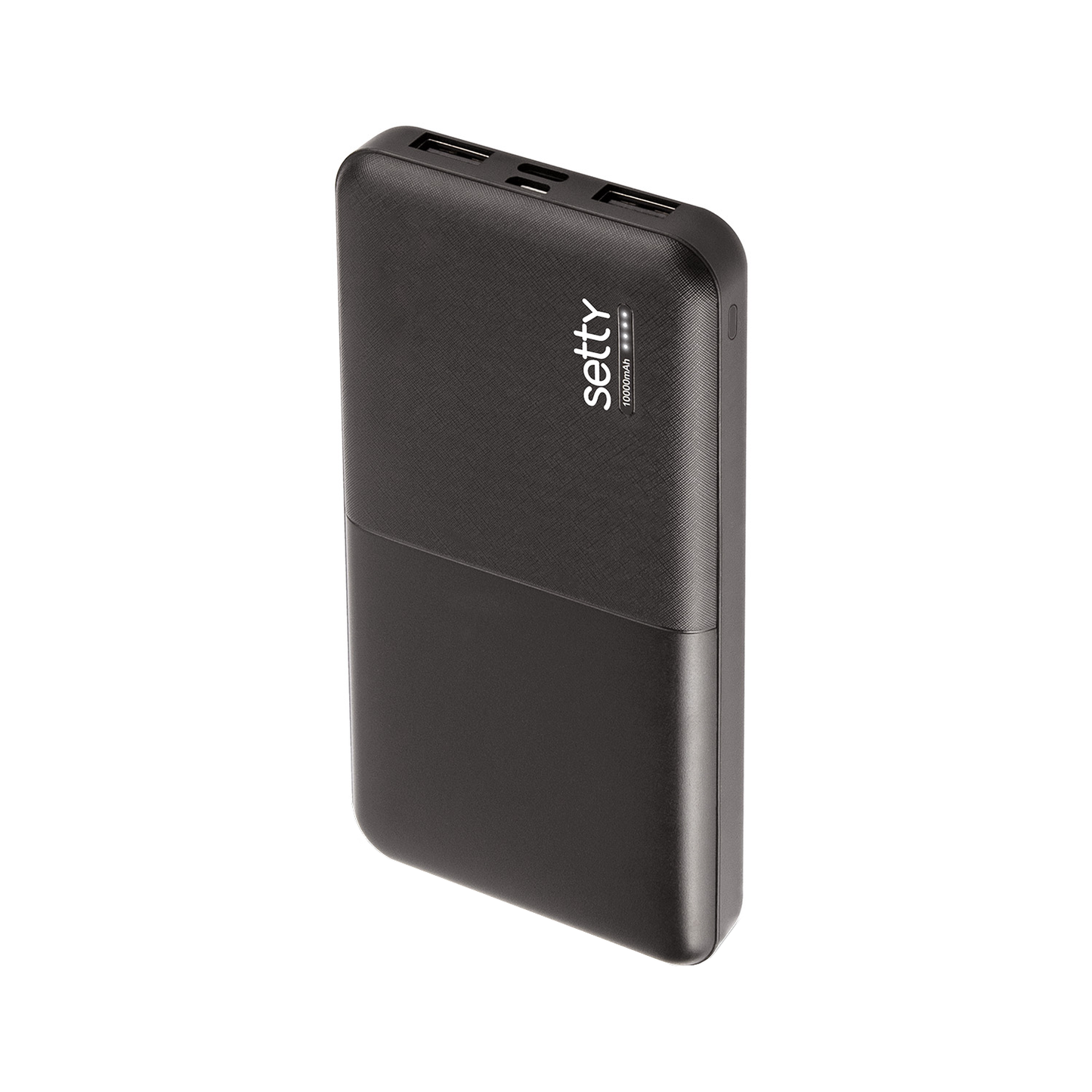 Batteria Esterna Setty, 10000mAh, 10W, 2 x USB-A, Nera
