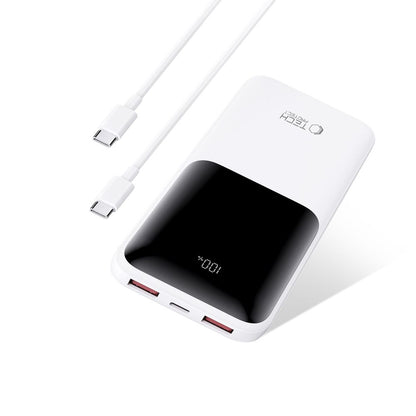 Baterie Externa Tech-Protect PB01, 10000mAh, 22.5W, QC + PD, 1 x USB-C - 2 x USB-A, Alba