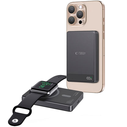 Batteria esterna wireless Tech-Protect PB33 LifeMag, 5000mAh, 15W, FQI, 1 x QI - 1 x USB-C, nero