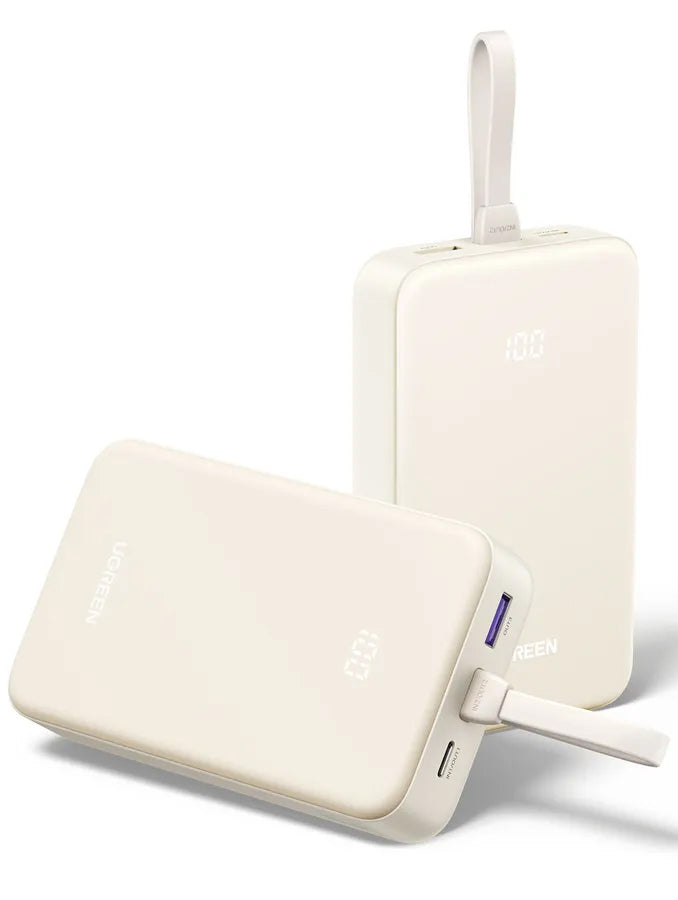 Batteria Esterna UGREEN PB521, 20000mAh, 30W, QC + PD, 1 x USB-A - 2 x USB-C, Bianca