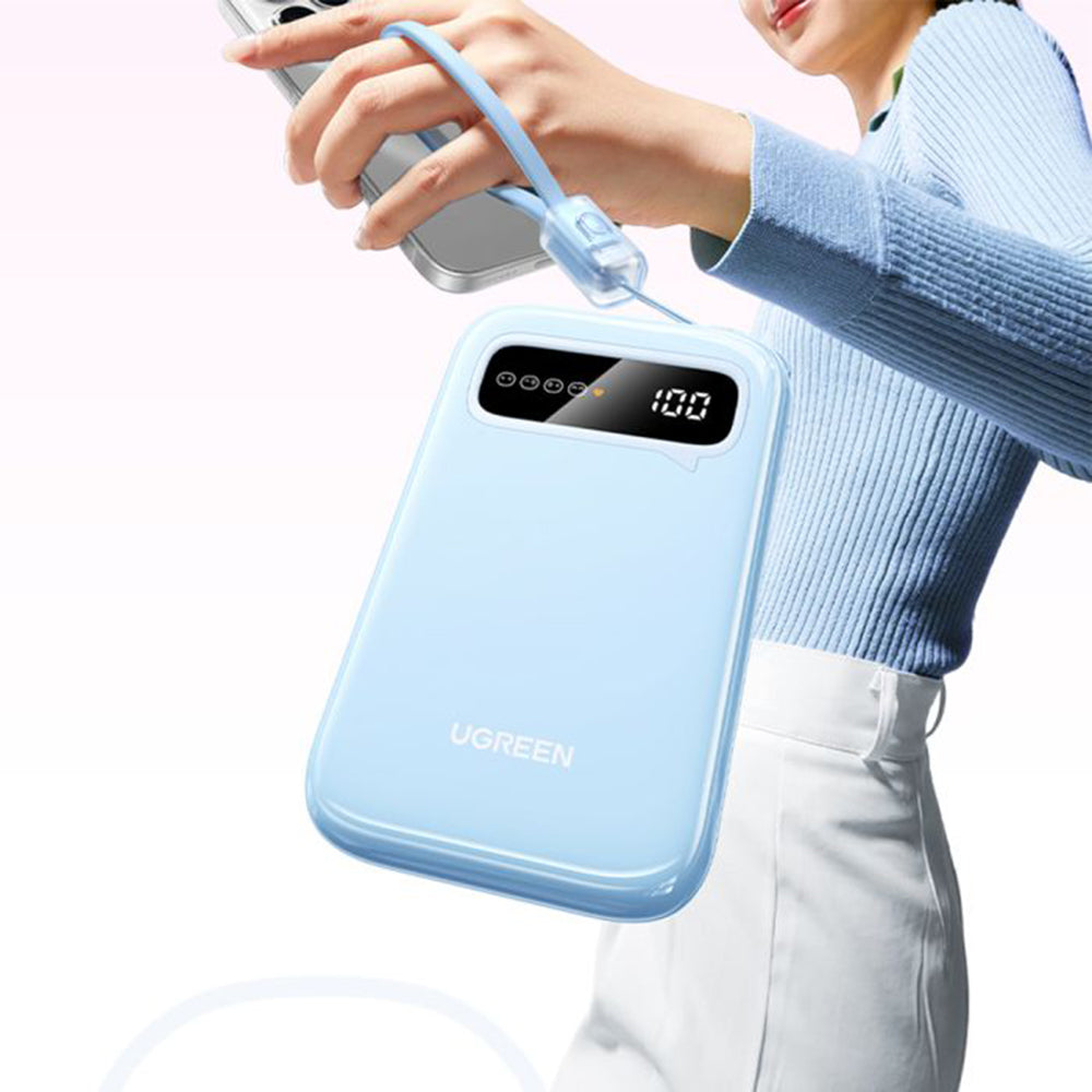 Batteria Esterna UGREEN PB522, 10000mAh, 20W, QC + PD, 1 x USB-A - 1 x USB-C, Blu