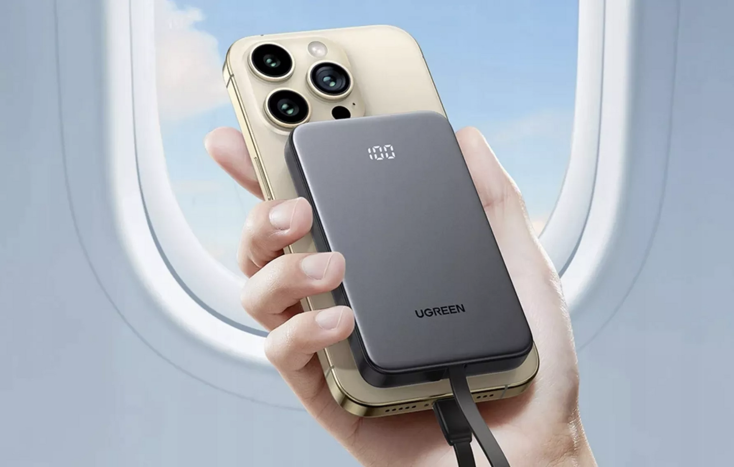 Batteria Esterna UGREEN PB526 (75161B), 10000mAh, 20W, QC + PD, 1 x USB-A - 2 x USB-C, Grigio