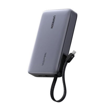 Batteria Esterna UGREEN PB551 (55992B), 20000mAh, 145W, QC + PD, 1 x USB-A - 2 x USB-C, Grigio