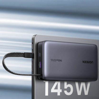 Batteria Esterna UGREEN PB551 (55992B), 20000mAh, 145W, QC + PD, 1 x USB-A - 2 x USB-C, Grigio