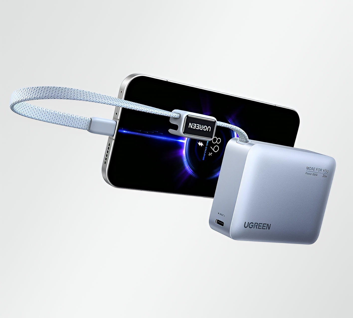Batteria Esterna UGREEN PB584 (75173B), 10000mAh, 33W, QC + PD, 1 x USB-A - 2 x USB-C, Blu