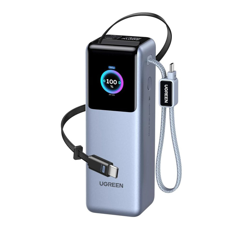 Batteria Esterna UGREEN PB728 (75702B), 25000mAh, 200W, QC + PD, 1 x USB-A - 2 x USB-C, Grigio