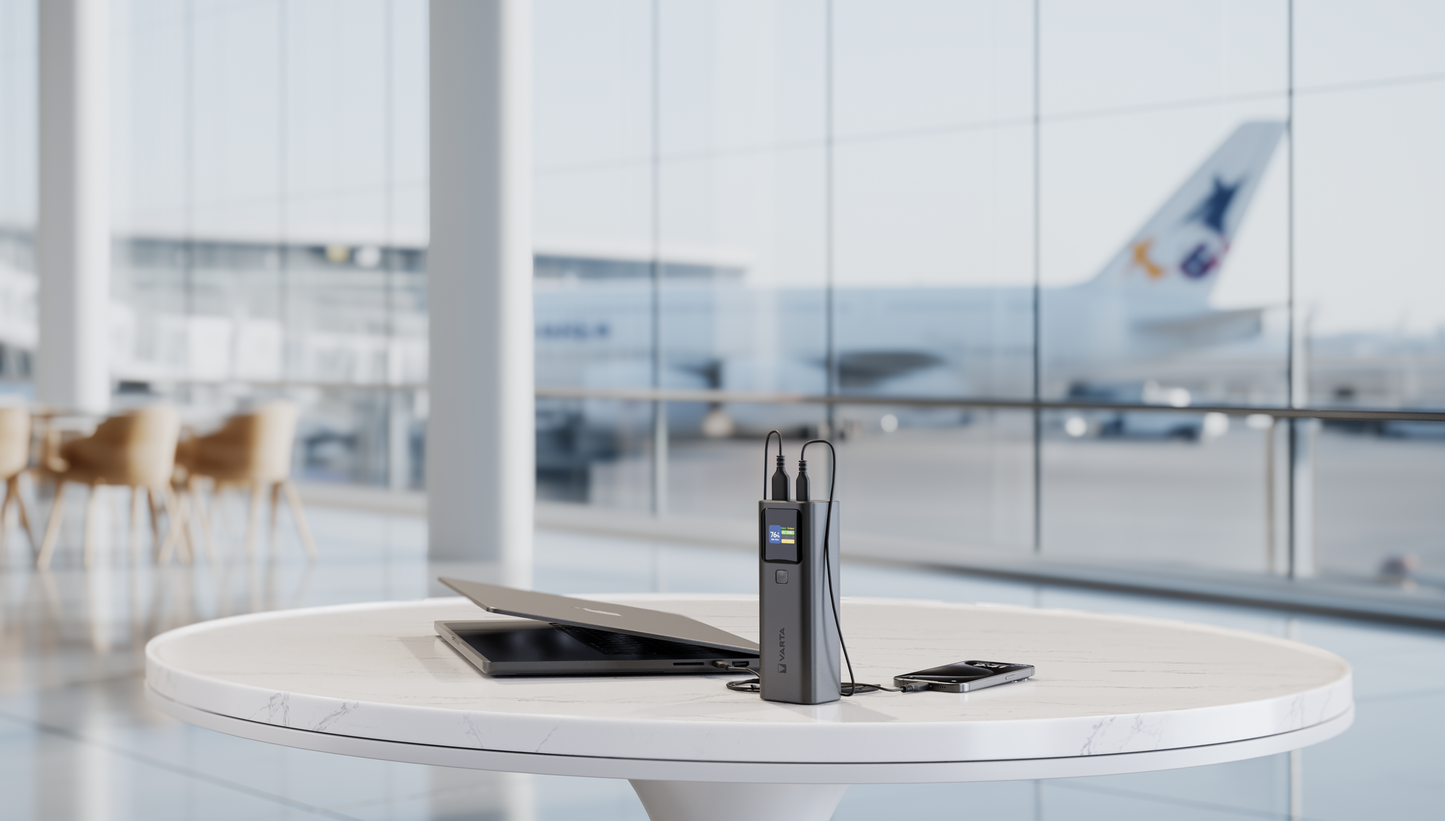 Batteria Esterna Varta High Speed, 27000mAh, 140W, QC + PD, 1 x USB-A - 2 x USB-C, Nera