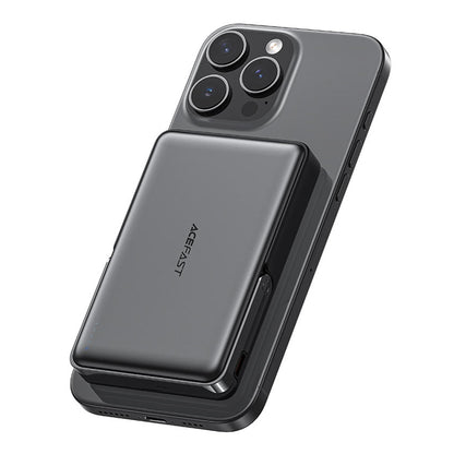Acefast M17 Wireless External Battery, 10000mAh, 22.5W, PD + FQI, 1 x QI - 1 x USB-C, Black