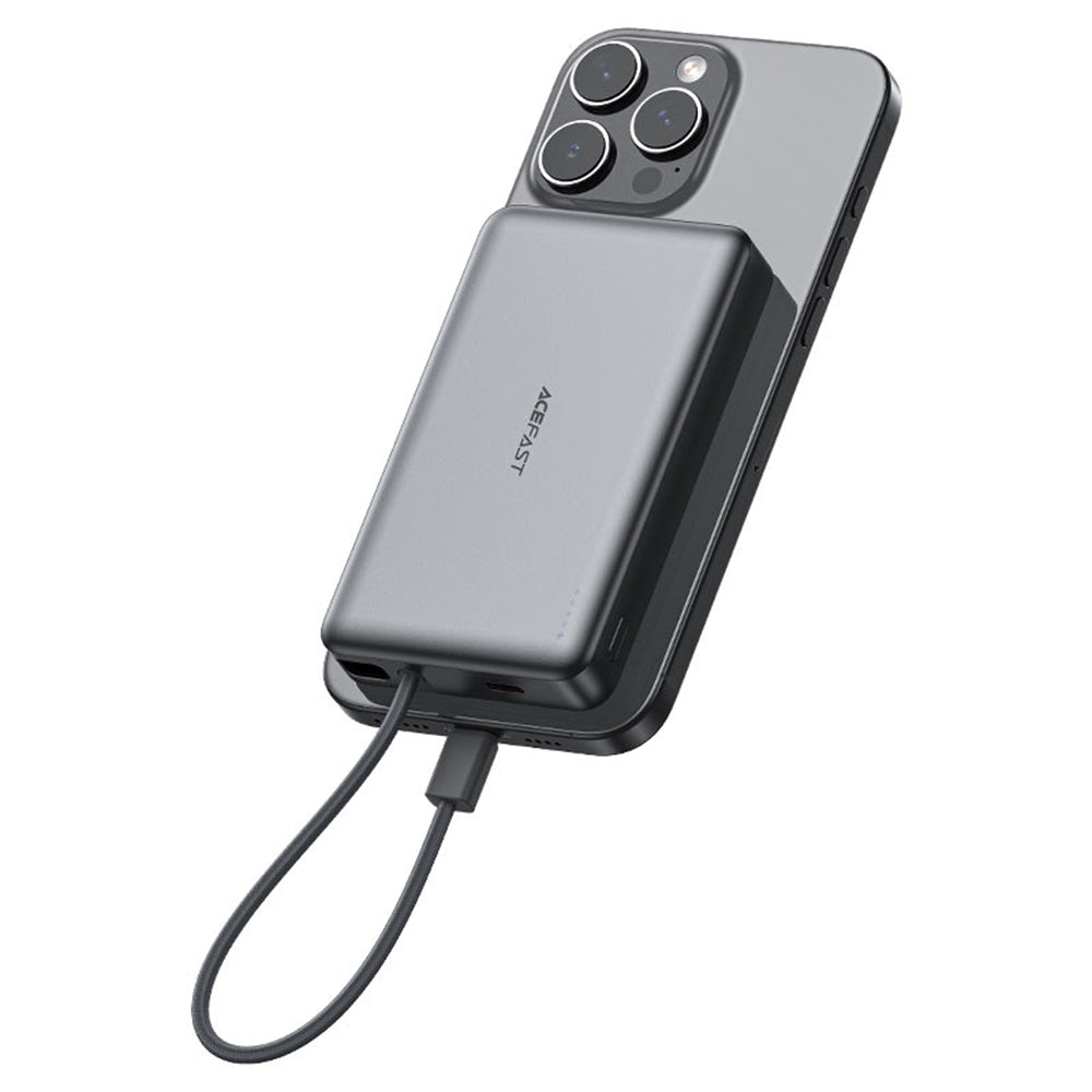 Batteria Esterna Wireless Acefast M18, 10000mAh, 22.5W, PD + FQI, 1 x QI - 2 x USB-C, Nera