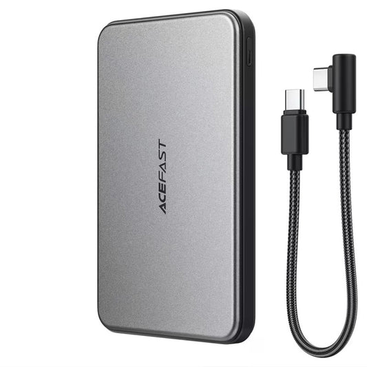 Batteria Esterna Wireless Acefast M30, 5000mAh, 20W, PD + FQI, 1 x QI - 2 x USB-C, Nera