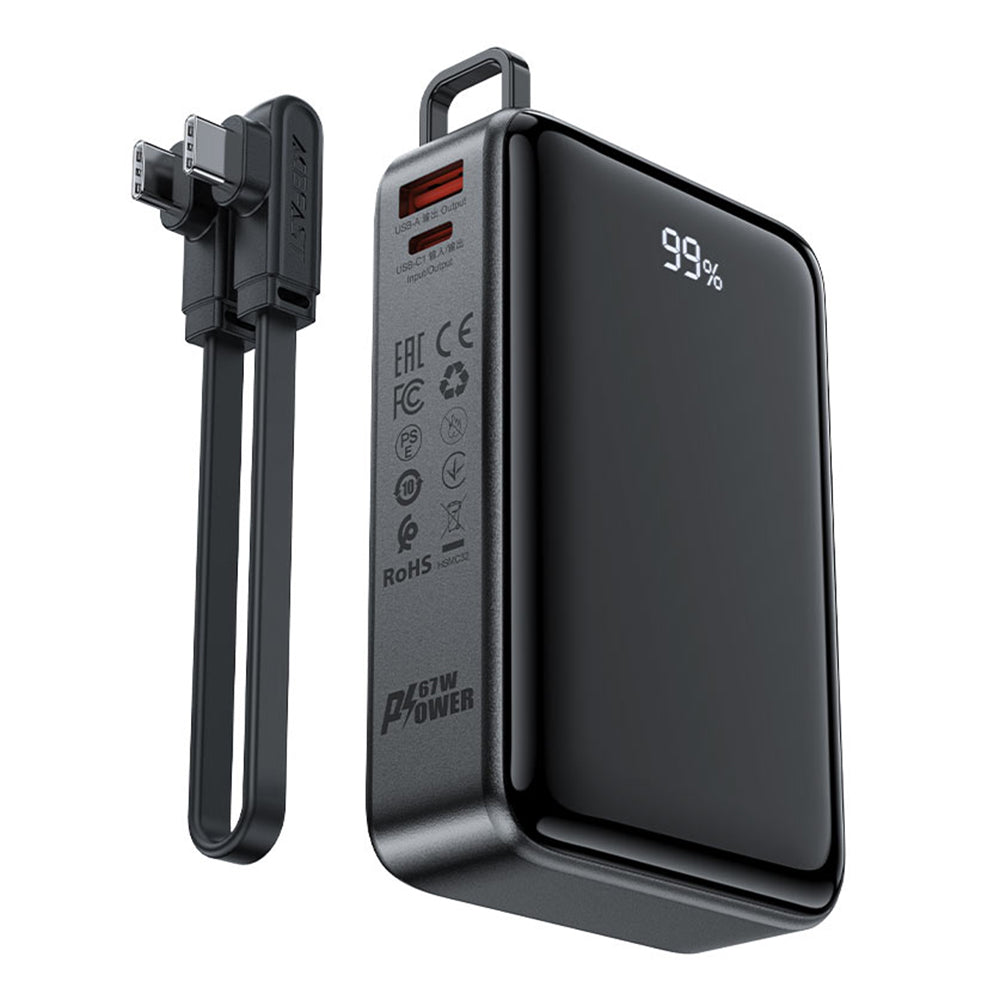 Batteria Esterna Acefast M4, 20000mAh, 67W, PD, 1 x USB-A - 2 x USB-C, Nera