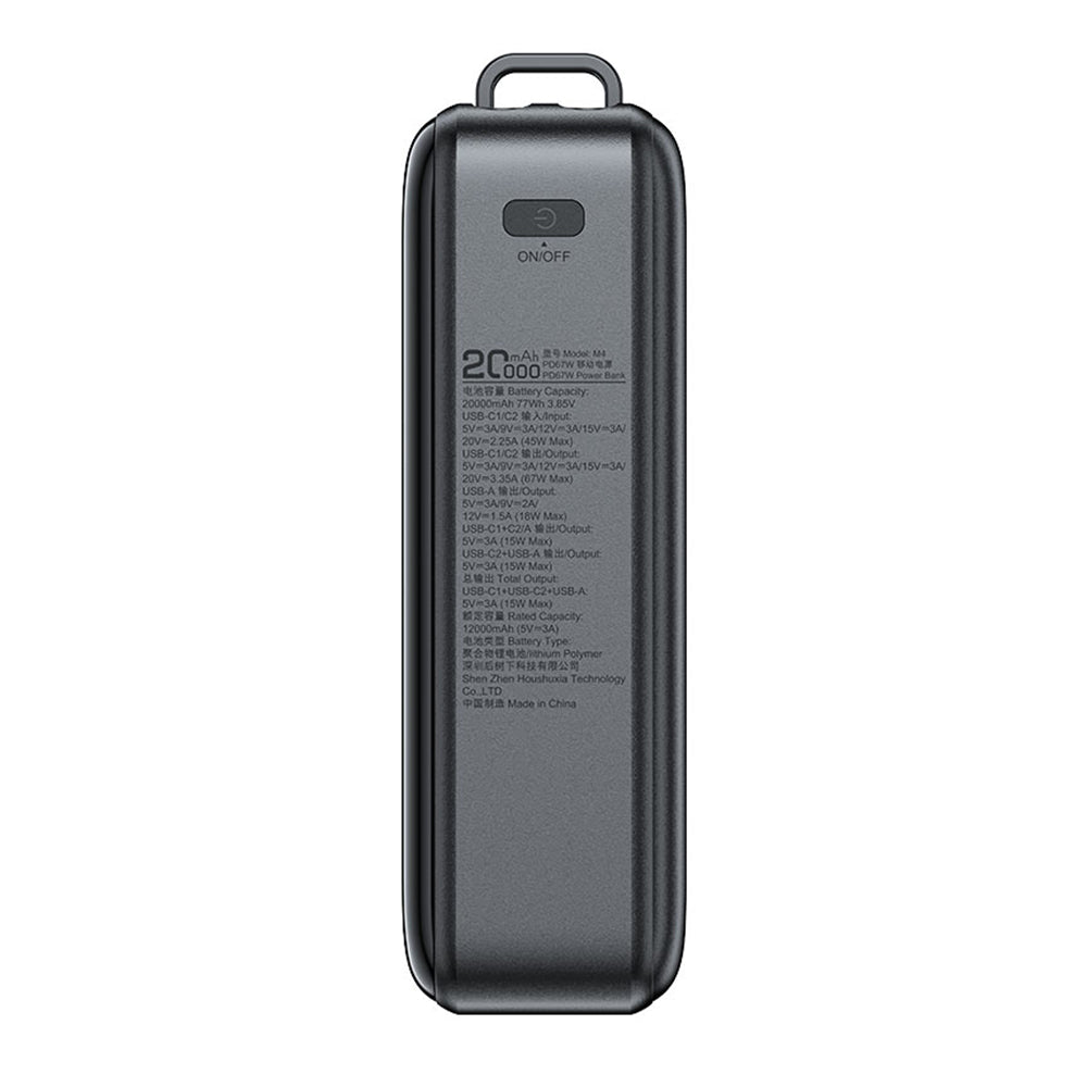 Batteria Esterna Acefast M4, 20000mAh, 67W, PD, 1 x USB-A - 2 x USB-C, Nera