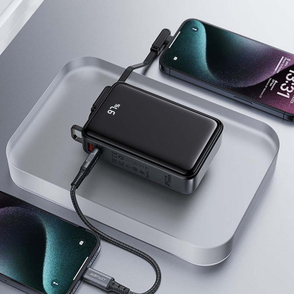 Batteria Esterna Acefast M4, 20000mAh, 67W, PD, 1 x USB-A - 2 x USB-C, Nera