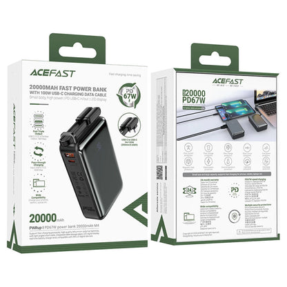 Batteria Esterna Acefast M4, 20000mAh, 67W, PD, 1 x USB-A - 2 x USB-C, Nera