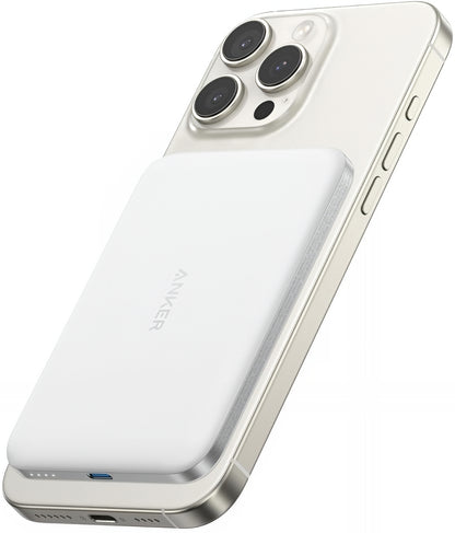 Batteria Esterna Wireless Anker Nano, 5000mAh, 20W, PD + FQI, 1 x QI - 1 x USB-C, Bianca A1665H21