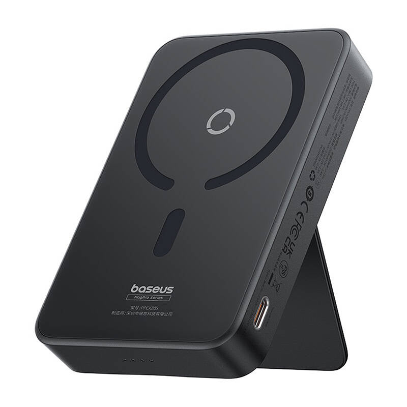 Batteria Esterna Wireless Baseus MagPro PPCXZ05, 5000mAh, 20W, PD + FQI, 1 x QI - 1 x USB-C, Nera P10064101123-00